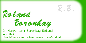 roland boronkay business card